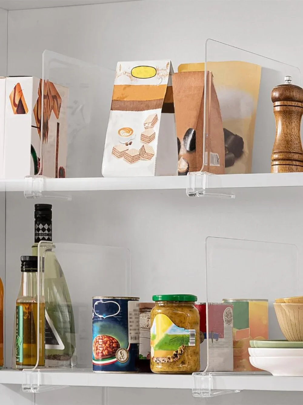 Multi-Functional Clear Acrylic Shelf Dividers - Perfect for Bedroom and Kitchen